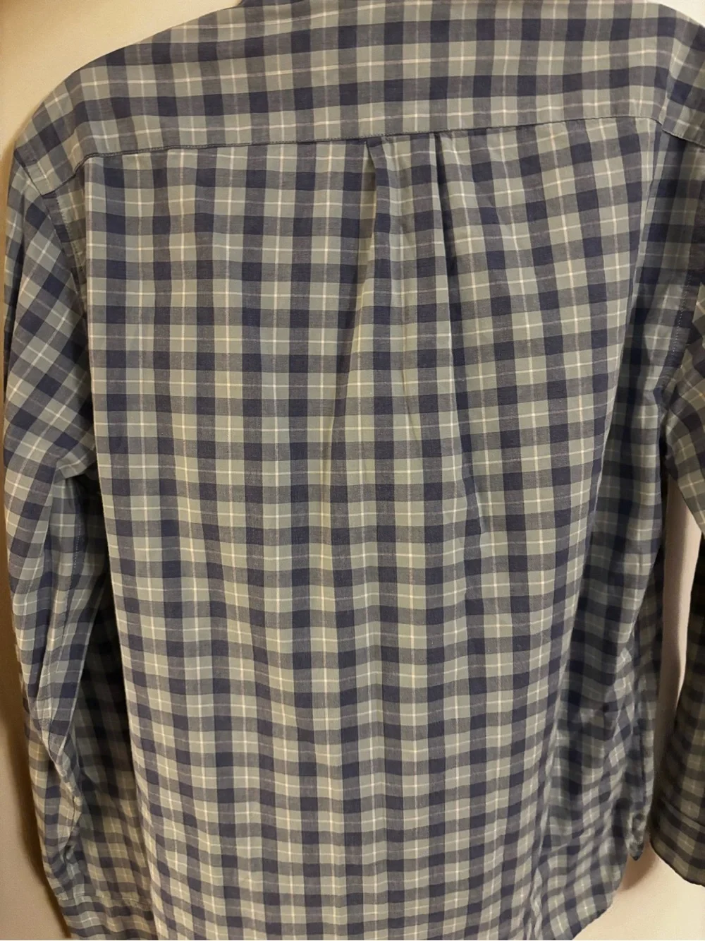 J.Crew White and Light Blue Gingham Plaid Slim Fit Button Down Shirt small